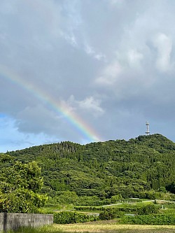 魚見岳 指宿 鹿児島カメラ部 スマホカメラ部 いぶスキ 虹 空 虹の架け橋