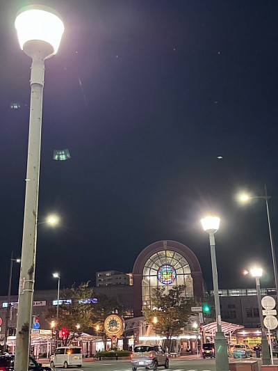 スマホ撮影 久留米駅 JR久留米駅 夜景 ブログ 旅の記録