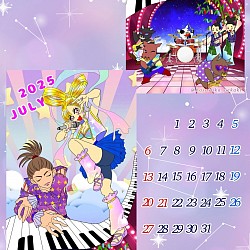 カレンダー 七夕 織姫と彦星 星 季節イラスト 7月の絵