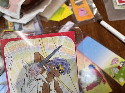 オリジナルイラスト グッズ制作 工作 しおり スマホ指描き 百均材料