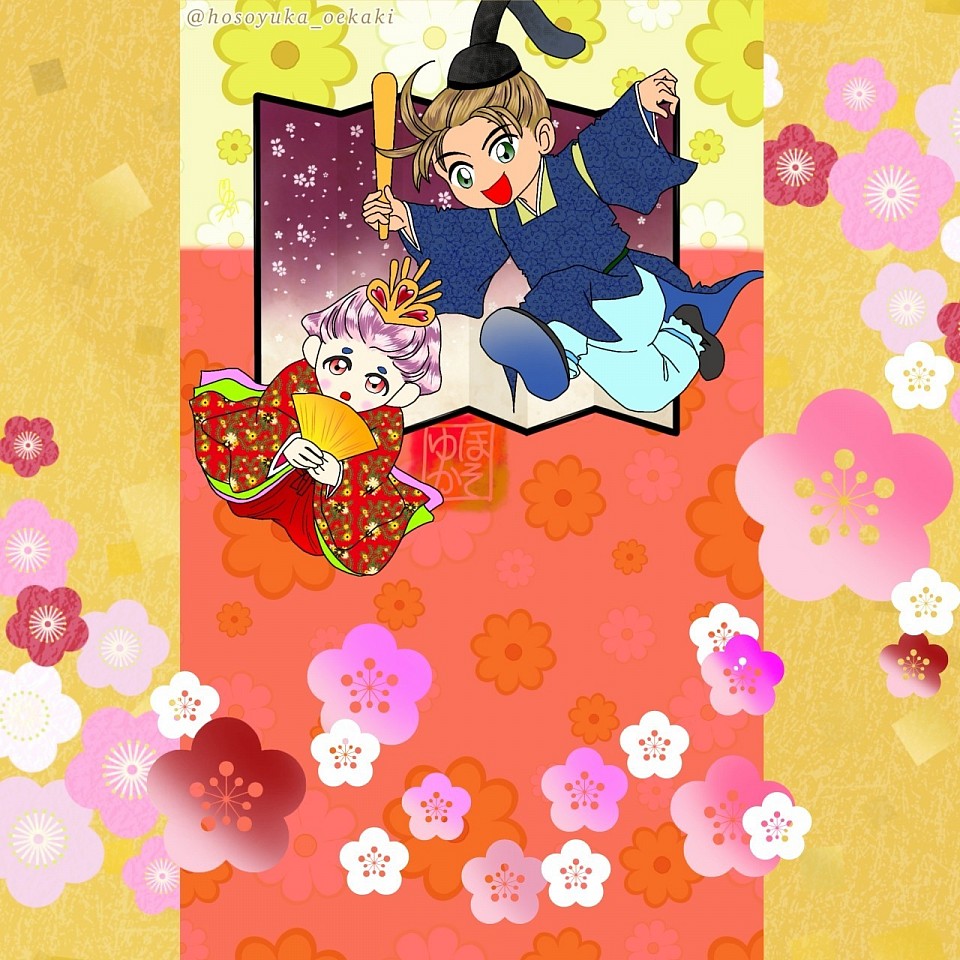 スマホ指描き ひな祭り イラスト オリジナル