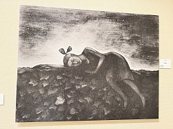モノクロの図録でしか残っていない初期の作品。実際はどんな色で塗られていたのか、もう知る由もない。戦争は残酷。