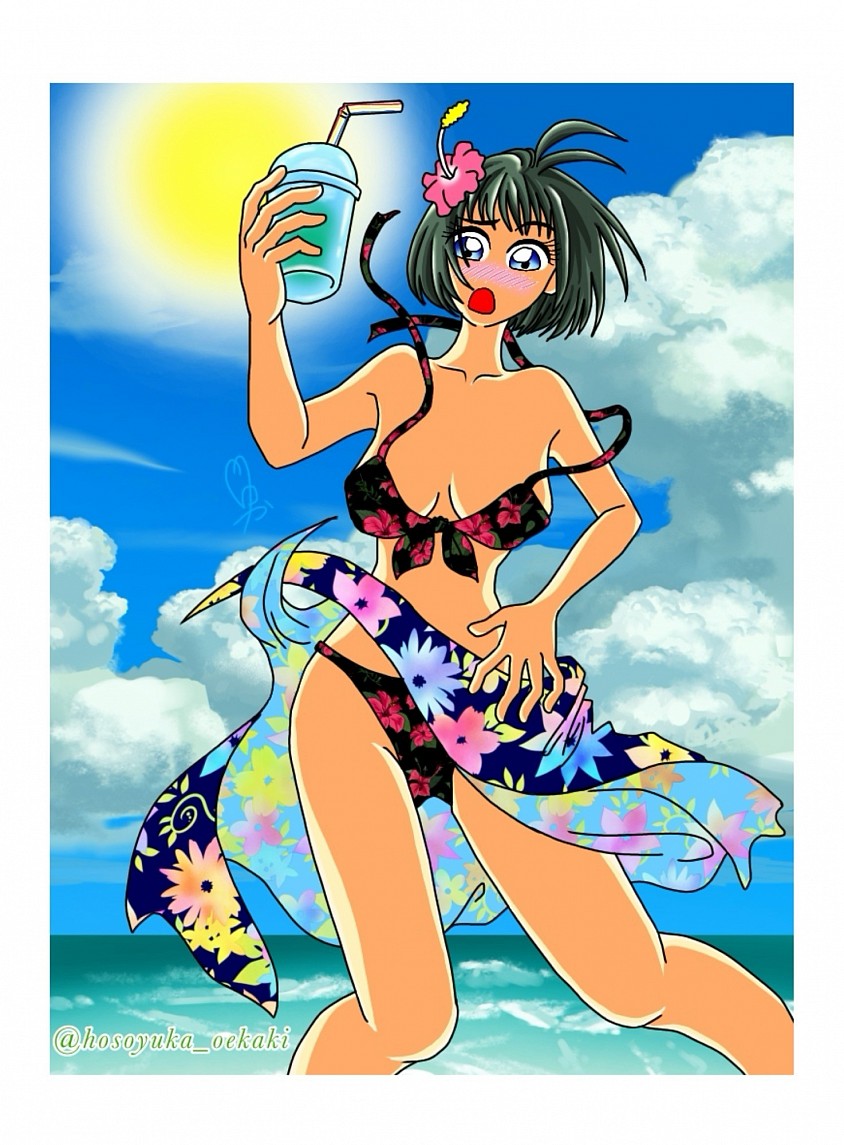 スマホ指描き 夏ッ娘ピンチ！ イラスト オリジナル