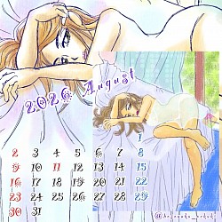 カレンダーイラスト スマホ指描き 裸婦 女性画